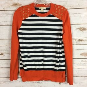 Michael Kors M Orange Stripe Sweater Top